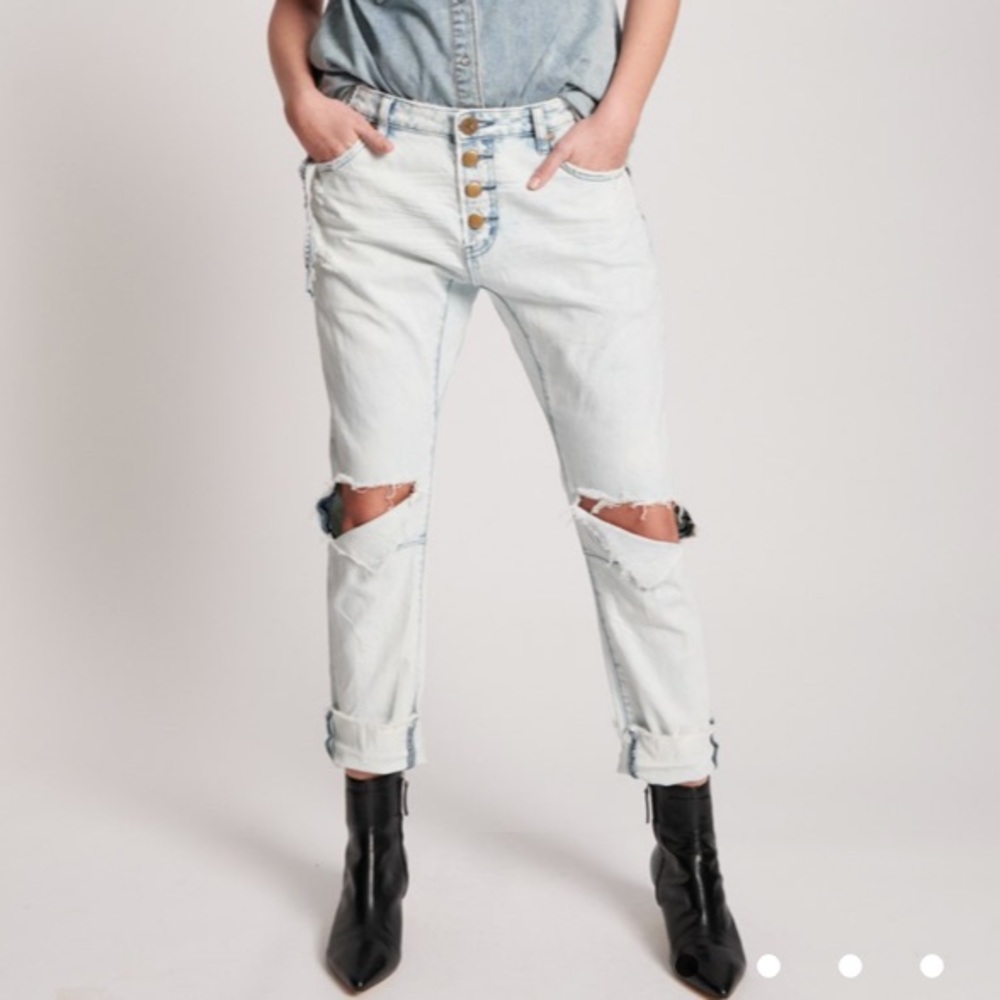 One Teaspoon Lonely Boys Drop Crotch Crop Jeans